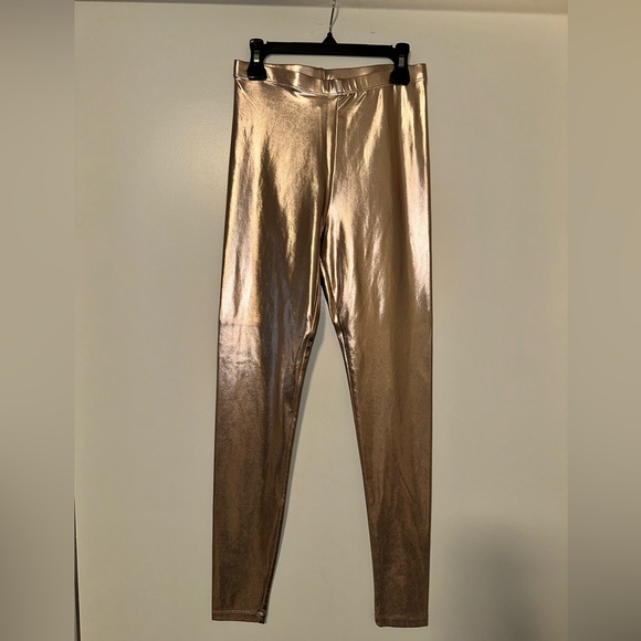 Metallic Rose Gold Leggings Sz XS - Picture 1 of 3